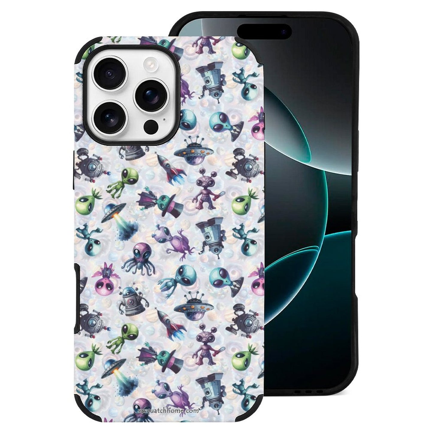 6 Alien Designs, Microfiber iPhone 16 Cases