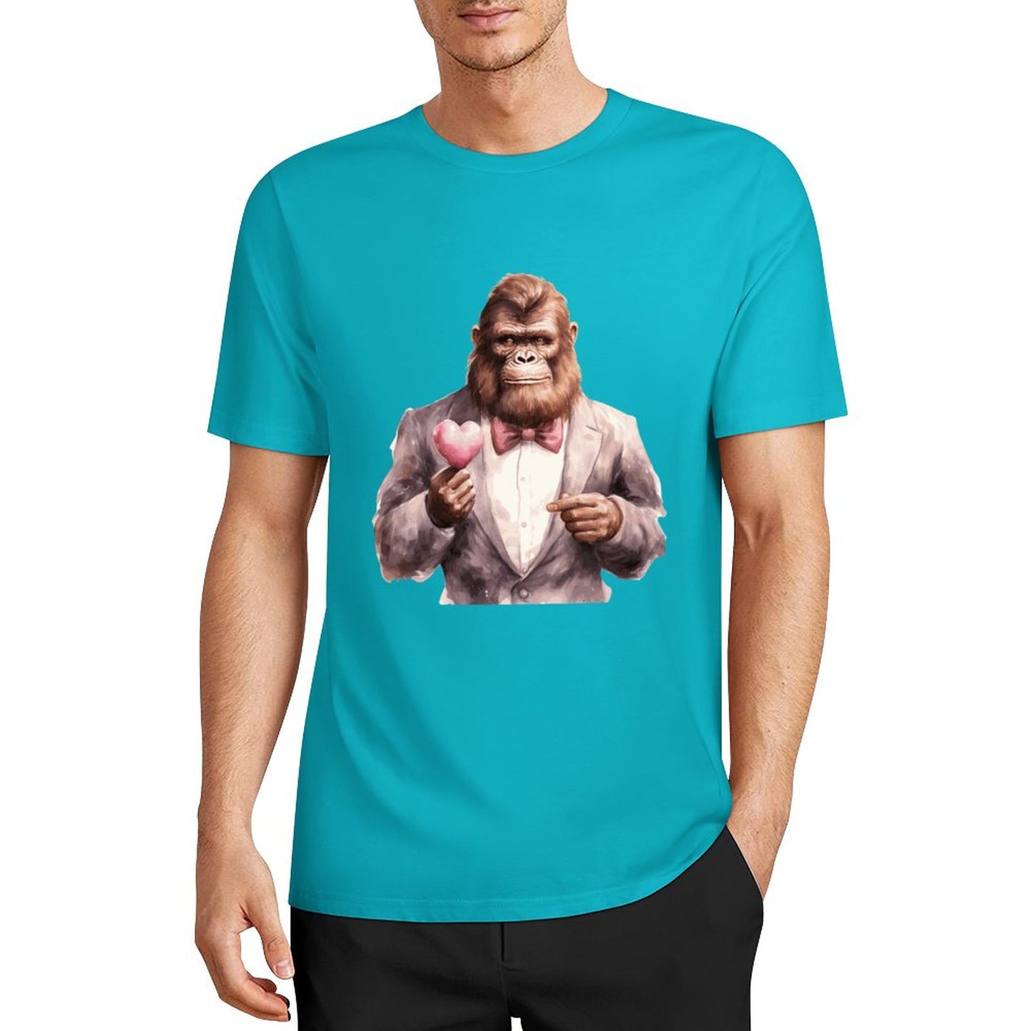 Bigfoot - Sasquatch Valentine Short Sleeve Cotton T-Shirt