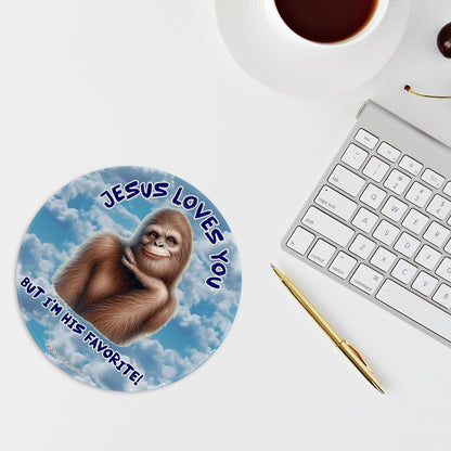 Bigfoot / Sasquatch, 8” Round Mouse pad – Anti slip rubber