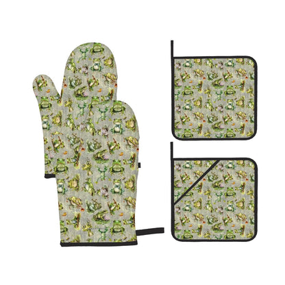 10 Animal Designs, 4 Piece Oven Mitts / Pot Holder Sets