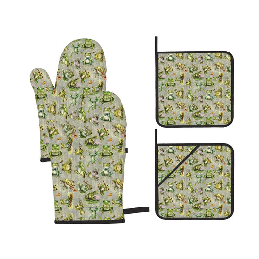 10 Animal Designs, 4 Piece Oven Mitts / Pot Holder Sets