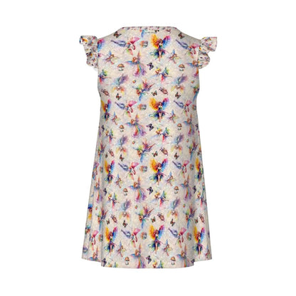 6 Pretty Fairy Designs, Girl's Flutter Sleeve Nightgown