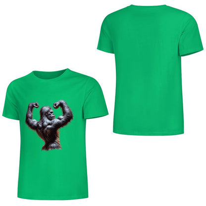Bigfoot - Sasquatch Double Muscle Short Sleeve Cotton T-Shirt