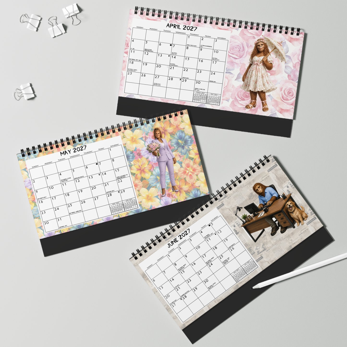 Bigfoot 10" x 5" Desktop Calendar
