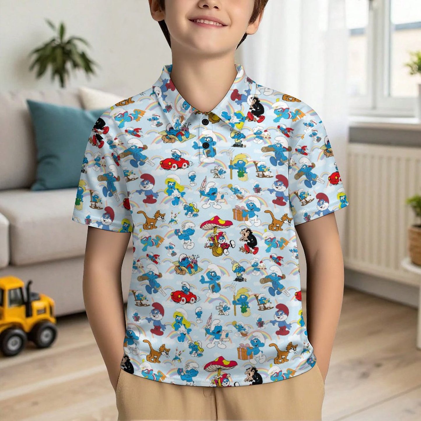 10 Misc Designs, Kids Button Down Polo Shirt