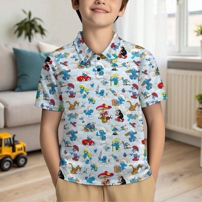 10 Misc Designs, Kids Button Down Polo Shirt