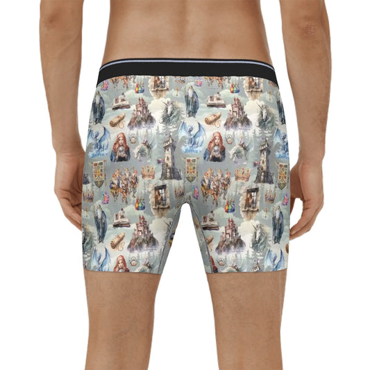 Awesome/Mythical Themed Men's Silky Polyester Extended Boxer Briefs Underwear