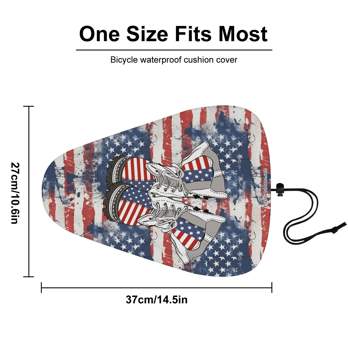 Military Boots on Flag, Waterproof Bike Seat Cover