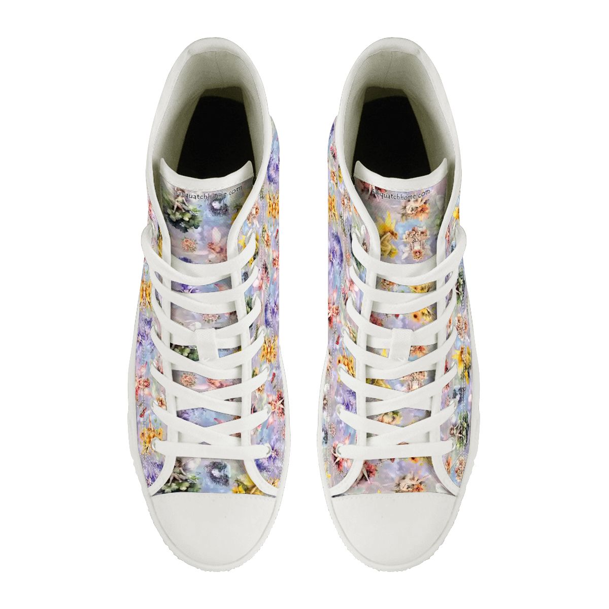6 Fairy Designs, Women's High Top Canvas Shoes