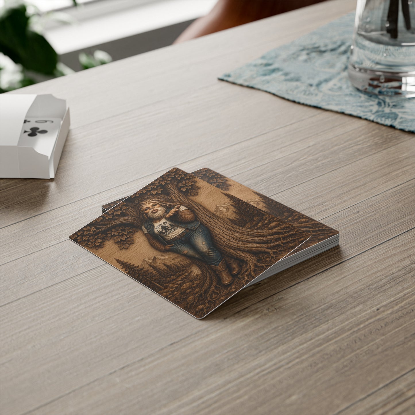 Bigfoot Sasquatch Kissy Face Playing Cards
