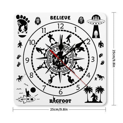 Bigfoot Sasquatch Square Wall Clock