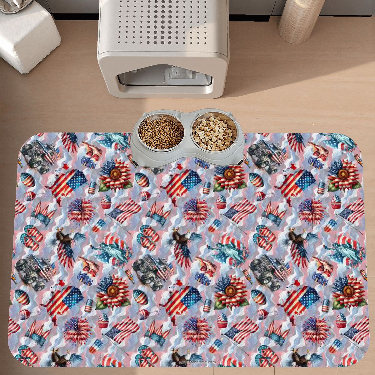 8 Patriot Designs, Waterproof Pet Food Mat
