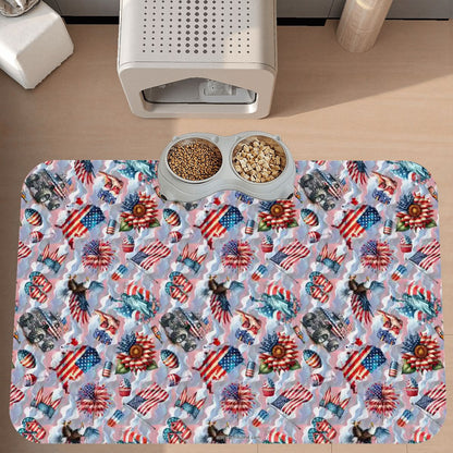 8 Patriot Designs, Waterproof Pet Food Mat