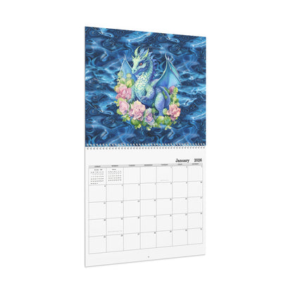 Dragons, 2026 14"x 11" inch Wall Calendar Personalize As Gift Home Decor, Gift for Holidays, Office Organization