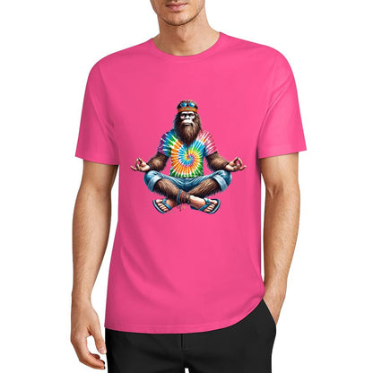 Bigfoot - Sasquatch Hippie Yoga Short Sleeve Cotton T-Shirt