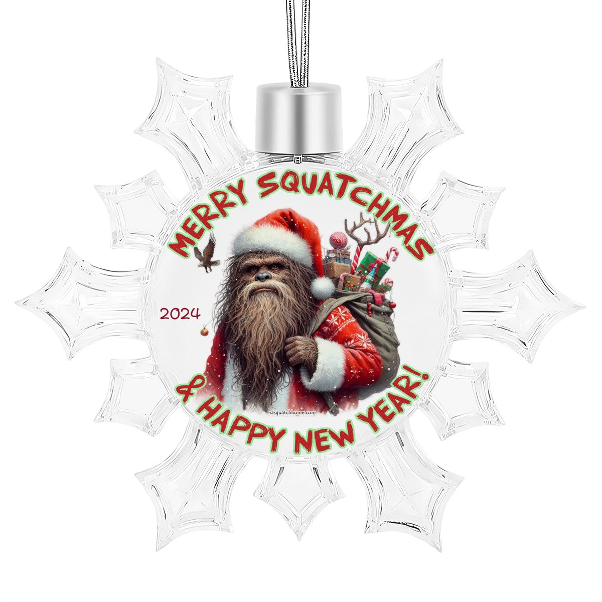 2024 Bigfoot Sasquatch Christmas Snowflake Decorations "Merry Squatchmas"