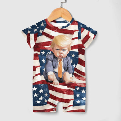 Baby Donald Trump, Faux Cotton Short Sleeve Baby Bodysuit Romper