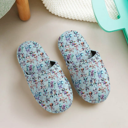 6 Alien Designs Flannel Children's Cotton Slippers