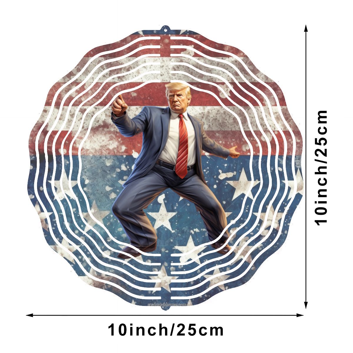 Donald Trump Dance, US Made Hanging Metal 3D Wind Spinner, Ornament