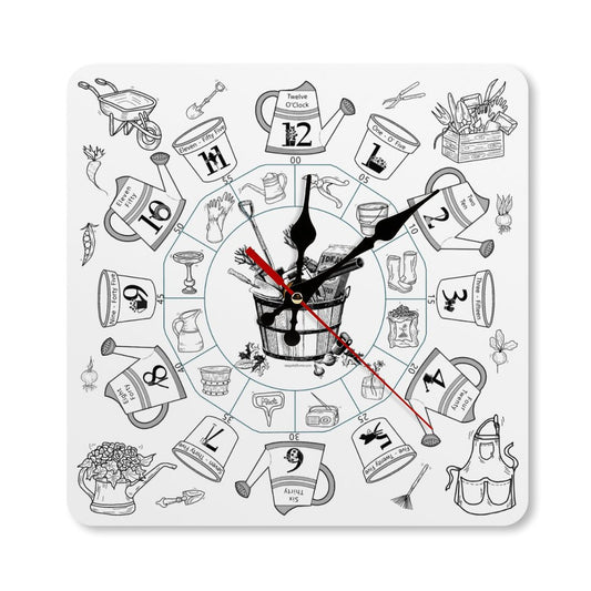 Gardening Square Wall Clock