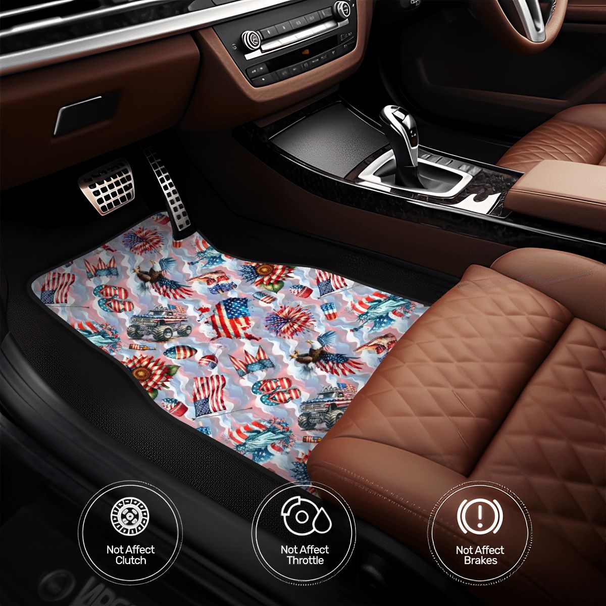 8 Patriot Designs, 4 Piece Auto Floor Mats
