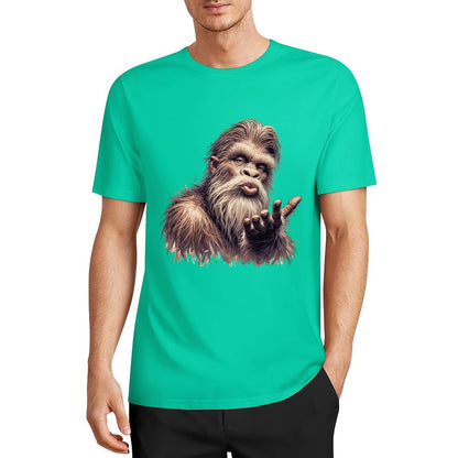 Bigfoot - Sasquatch Blowing Kiss Short Sleeve Cotton T-Shirt