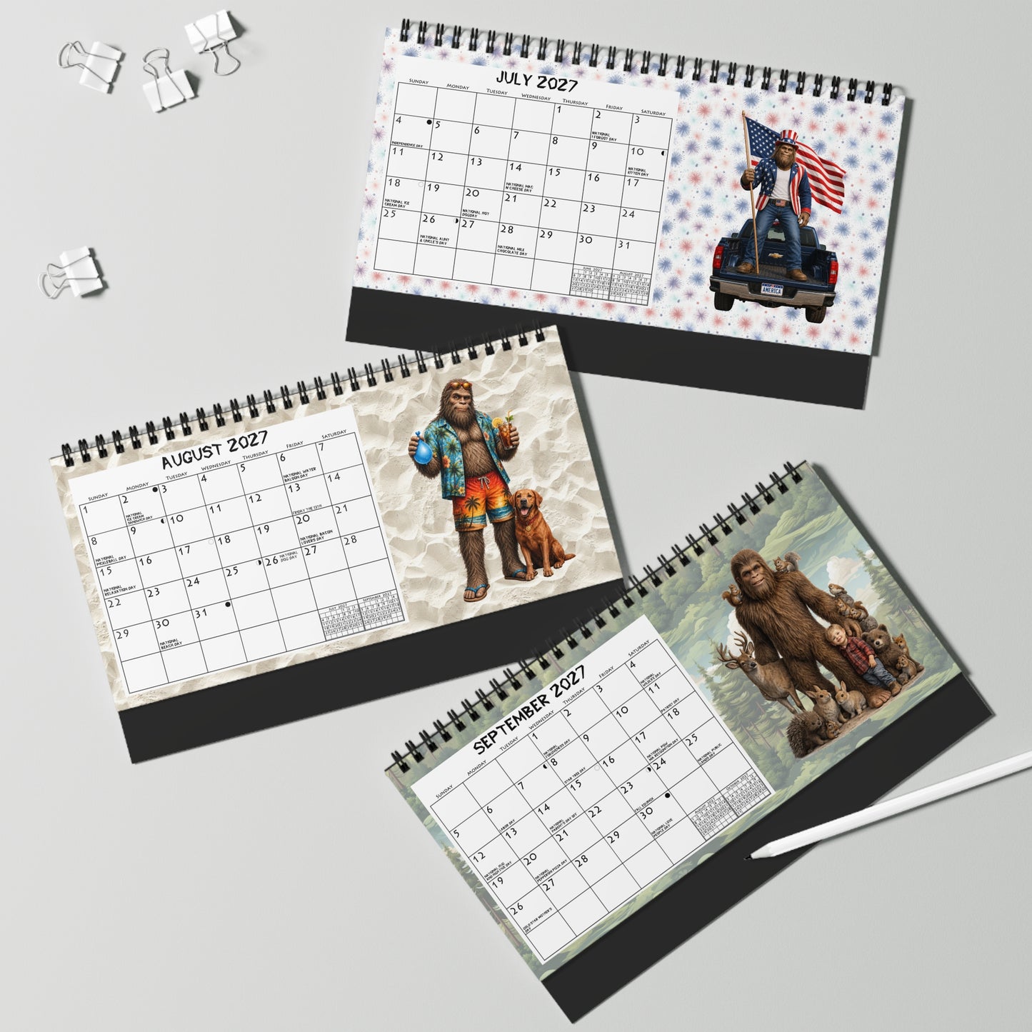 Bigfoot 10" x 5" Desktop Calendar
