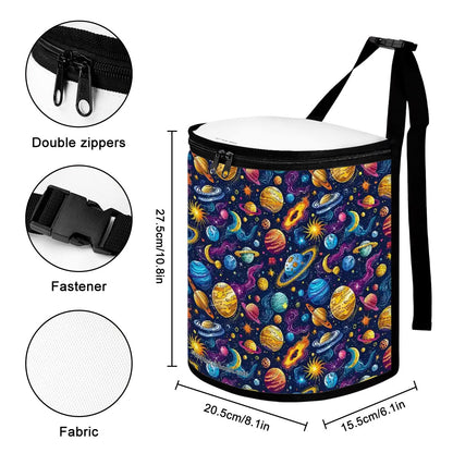12 Galaxy / Outer Space Designs, Bucket-Shaped Car Trash Bag