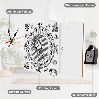 Horse Design Square Wall Clock