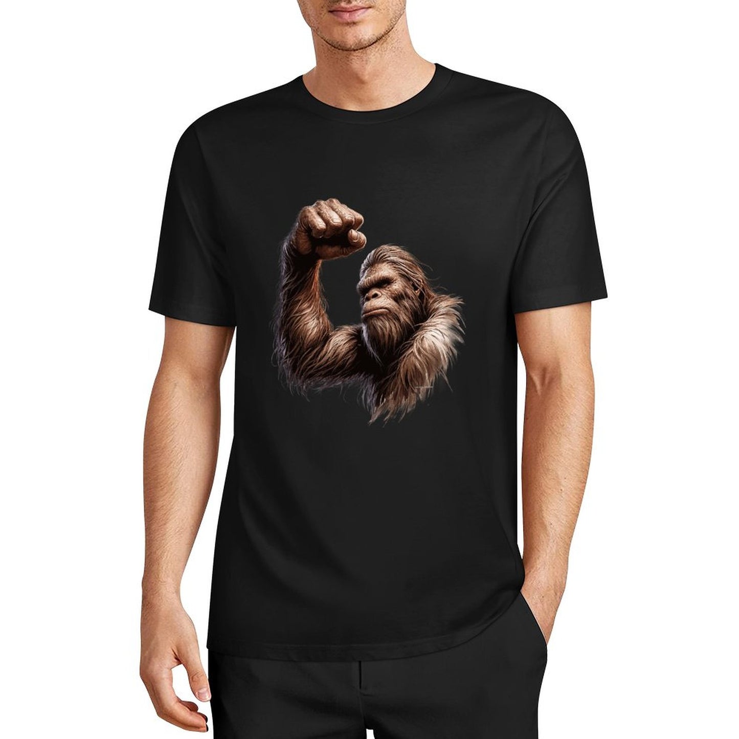 Bigfoot - Sasquatch Big Muscle Short Sleeve Cotton T-Shirt
