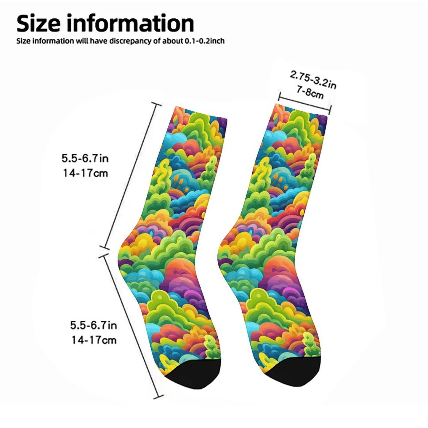 Funky Rainbow Design, Children’s Polyester Socks