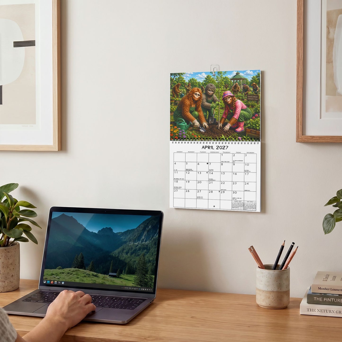 Bigfoot & Family 2027 Spiral Spine Wall Calendar