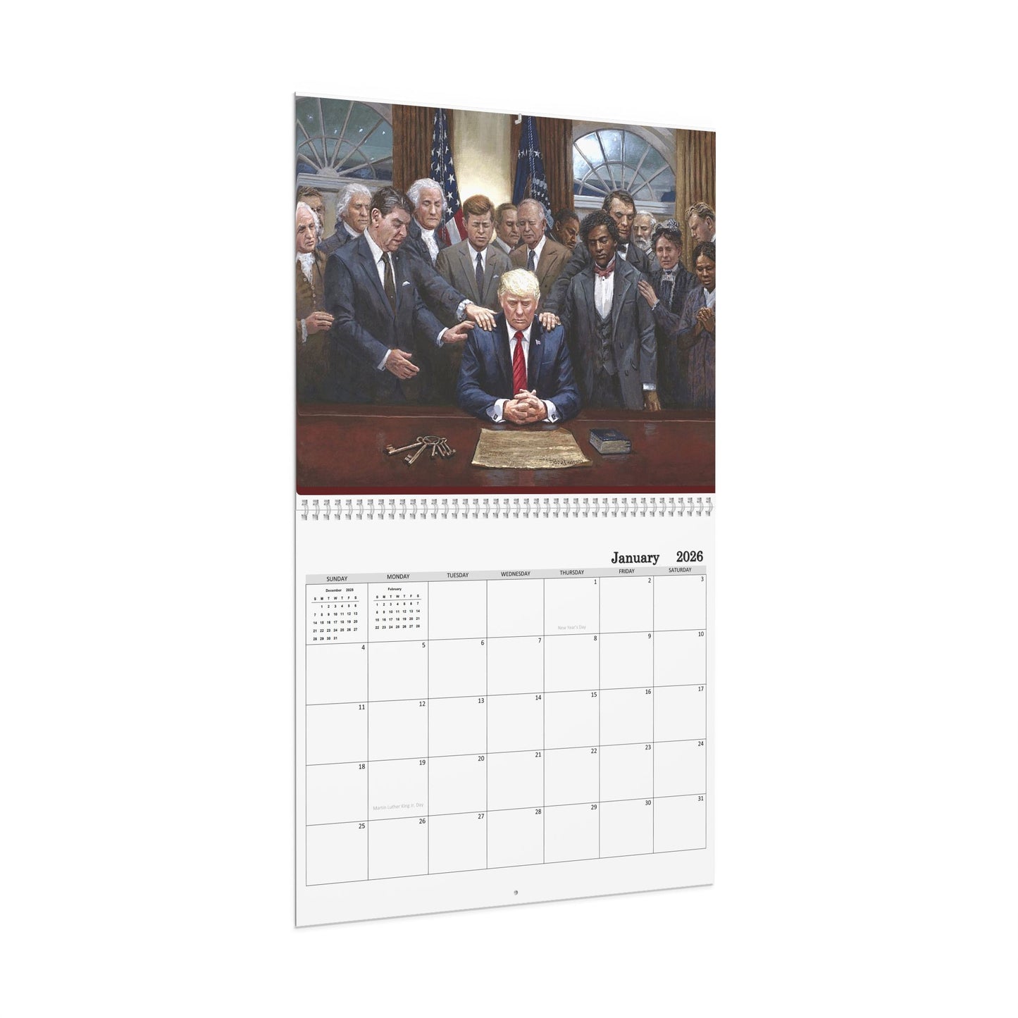 11" x 14" Donald Trump Wall Calendar, Motivational Desk Planner, Unique Gift for Office, Political Artwork, 2026 Calendar