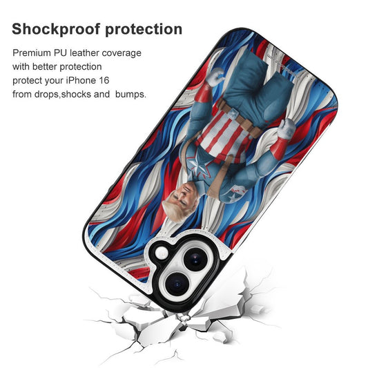 Ct America Donald Trump, iPhone 16 Faux Leather Wallet Case