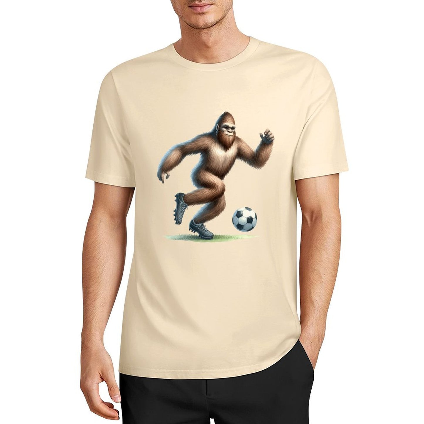 Bigfoot - Sasquatch Soccer (football) Short Sleeve Cotton T-Shirt