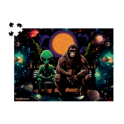 Bigfoot / Sasquatch & Alien, Jigsaw Puzzles, 4 Sizes