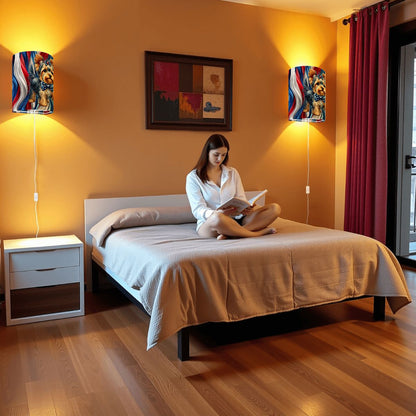 Patriotic Puppy, Wall Sconces, Set of 2, Plug In