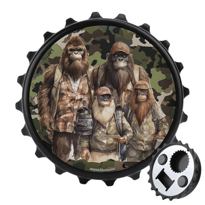 Bigfoot / Sasquatch Family, 3” Magnetic Can Opener / Coaster / Fridge Decor