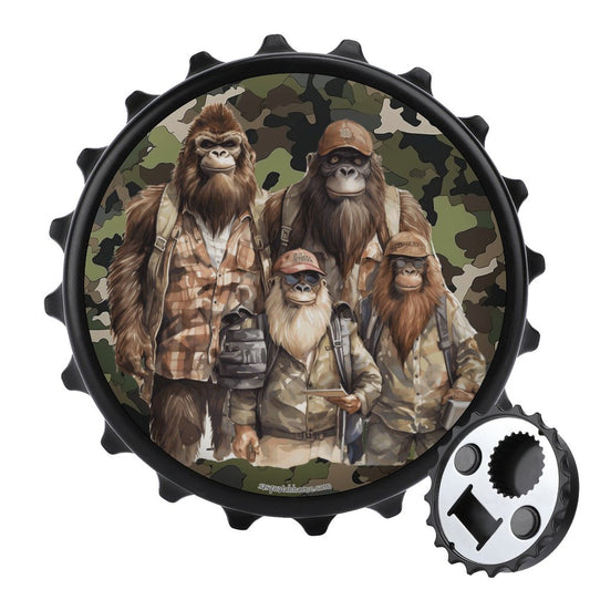 Bigfoot / Sasquatch Family, 3” Magnetic Can Opener / Coaster / Fridge Decor