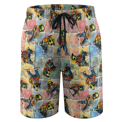 6 Alien Designs, Children’s Beach Pants, Swim Shorts