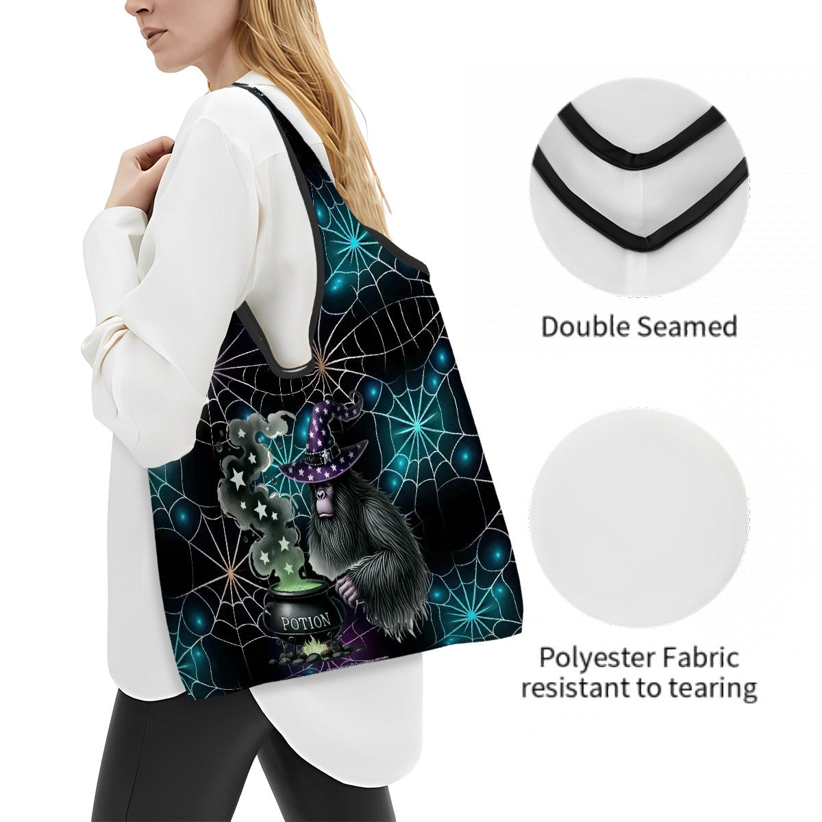 Sasquatch / Bigfoot Halloween Bag, Reusable Folding Bag