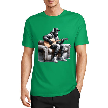 Bigfoot - Sasquatch Play Guitar Short Sleeve Cotton T-Shirt