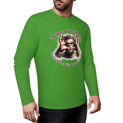 Bigfoot - Sasquatch "I love you.", Cotton Unisex Long Sleeve T-shirt