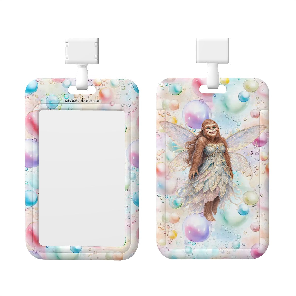 Sasquatch Bigfoot Fairy, Durable Double Sided Badge Holder