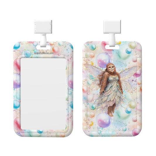 Sasquatch Bigfoot Fairy, Durable Double Sided Badge Holder