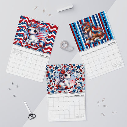 Patriot Unicorns 2026 8x11 inch Wall Calendar,  Personalize As Gift Home Decor, Gift for Holidays, Office Organization