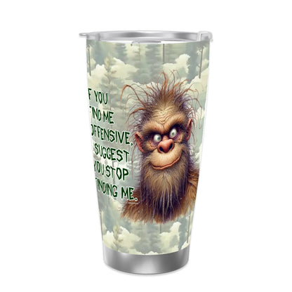 Sasquatch "Offensive", Themed 40 oz Travel Coffee Mug with a Straw