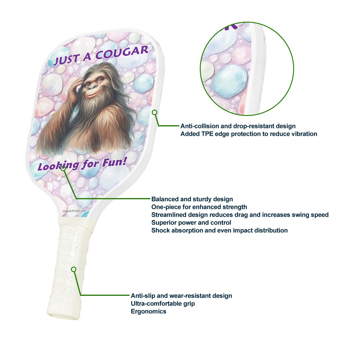 "Just a Cougar" Pickleball Paddle