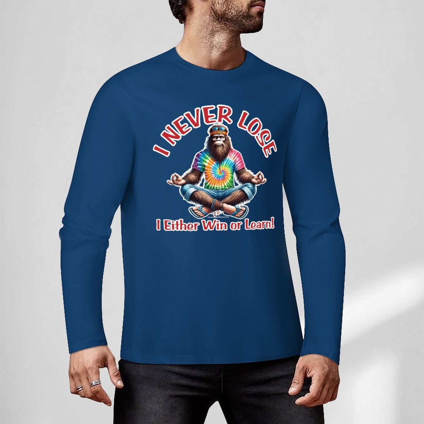 Bigfoot / Sasquatch "I never lose...", Cotton Unisex Long Sleeve T-shirt