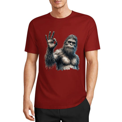 Bigfoot - Sasquatch "Ok" Short Sleeve Cotton T-Shirt